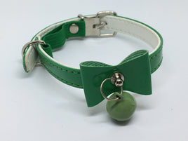 Cat Collar with Bow and Bell with Safety - Green