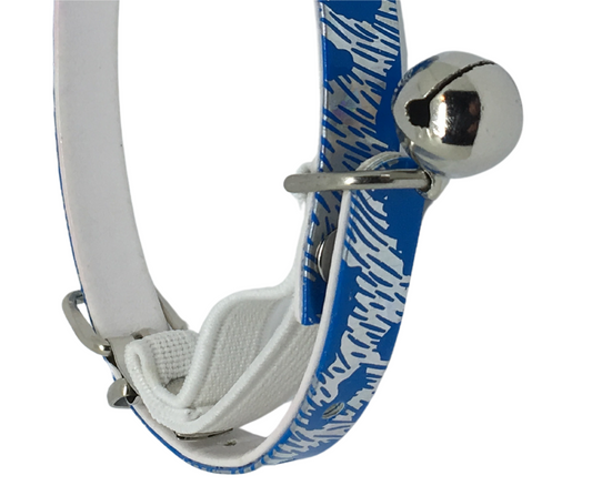 Holographic Cat Collar with Safety - Blue