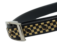 Gold Checker Cat Collar with Safety