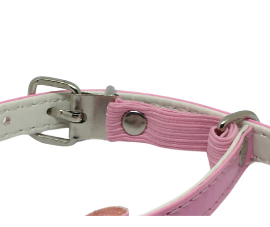 Cat Collar with Bow and Bell with Safety - Pink