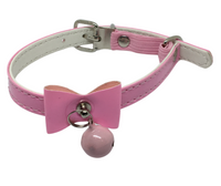 Cat Collar with Bow and Bell with Safety - Pink