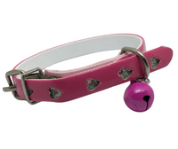 Pink Glittery Heart Cat Collar with Safety