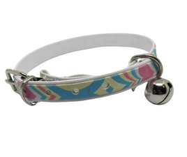 Psychadalic Cat Collar with Safety - Blue & Pink