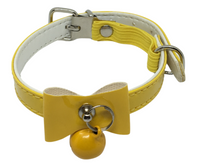 Cat Collar with Bow and Bell with Safety - Yellow
