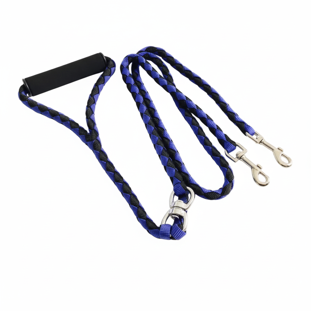 Ruff & Tuff Ski Handle Braided Dog Lead - Double