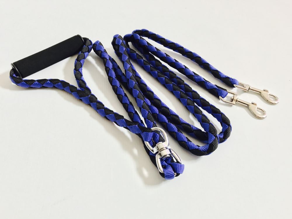 Ruff & Tuff Ski Handle Braided Dog Lead - Double