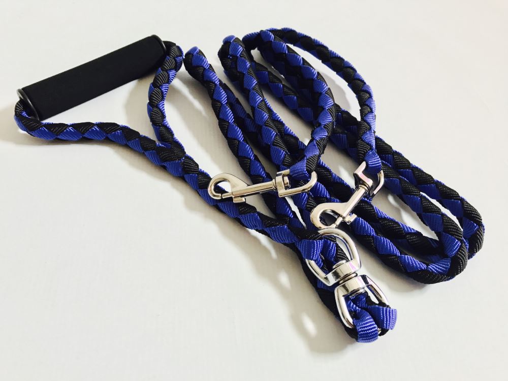 Ruff & Tuff Ski Handle Braided Dog Lead - Double
