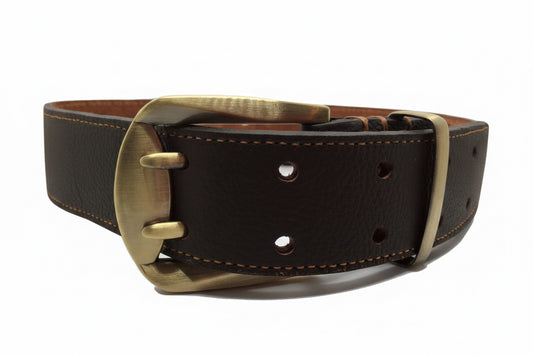 Double Hook Leather and Brass Large Dog Collar