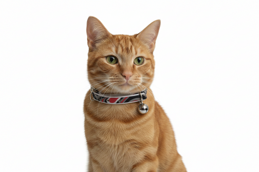 Psychadalic Cat Collar with Safety - Black & Red