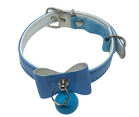 Cat Collar with Bow and Bell with Safety - Blue