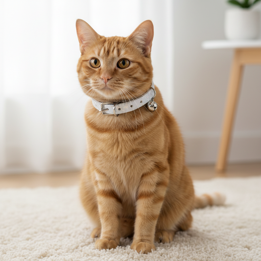 Holographic Cat Collar with Safety - White