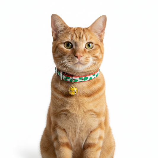 Moo Cat Collar with Safety - Green
