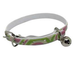 Psychadalic Cat Collar with Safety - Green & Pink