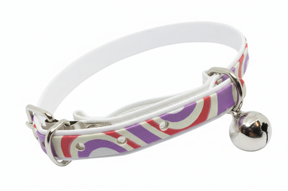 Psychadalic Cat Collar with Safety - Purple & Red