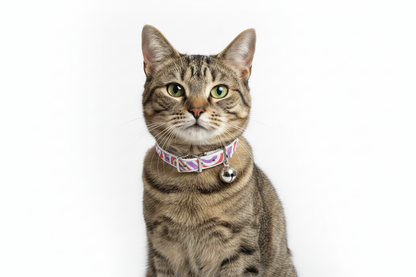 Psychadalic Cat Collar with Safety - Purple & Red