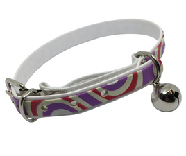 Psychadalic Cat Collar with Safety - Purple & Red