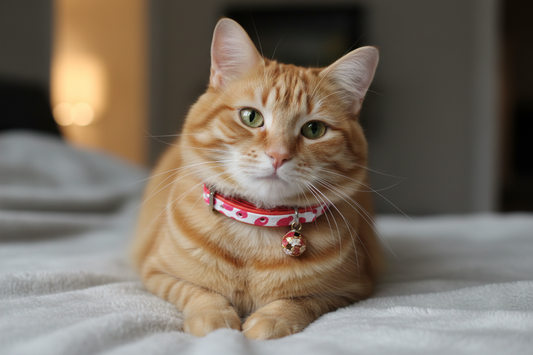Moo Cat Collar with Safety - Red