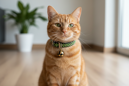 Scaly Cat Collar with Safety - Green