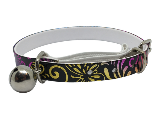 Splash Cat Collar with Safety - Black