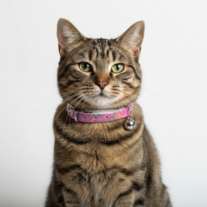 Splash Cat Collar with Safety - Pink