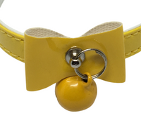 Cat Collar with Bow and Bell with Safety - Yellow