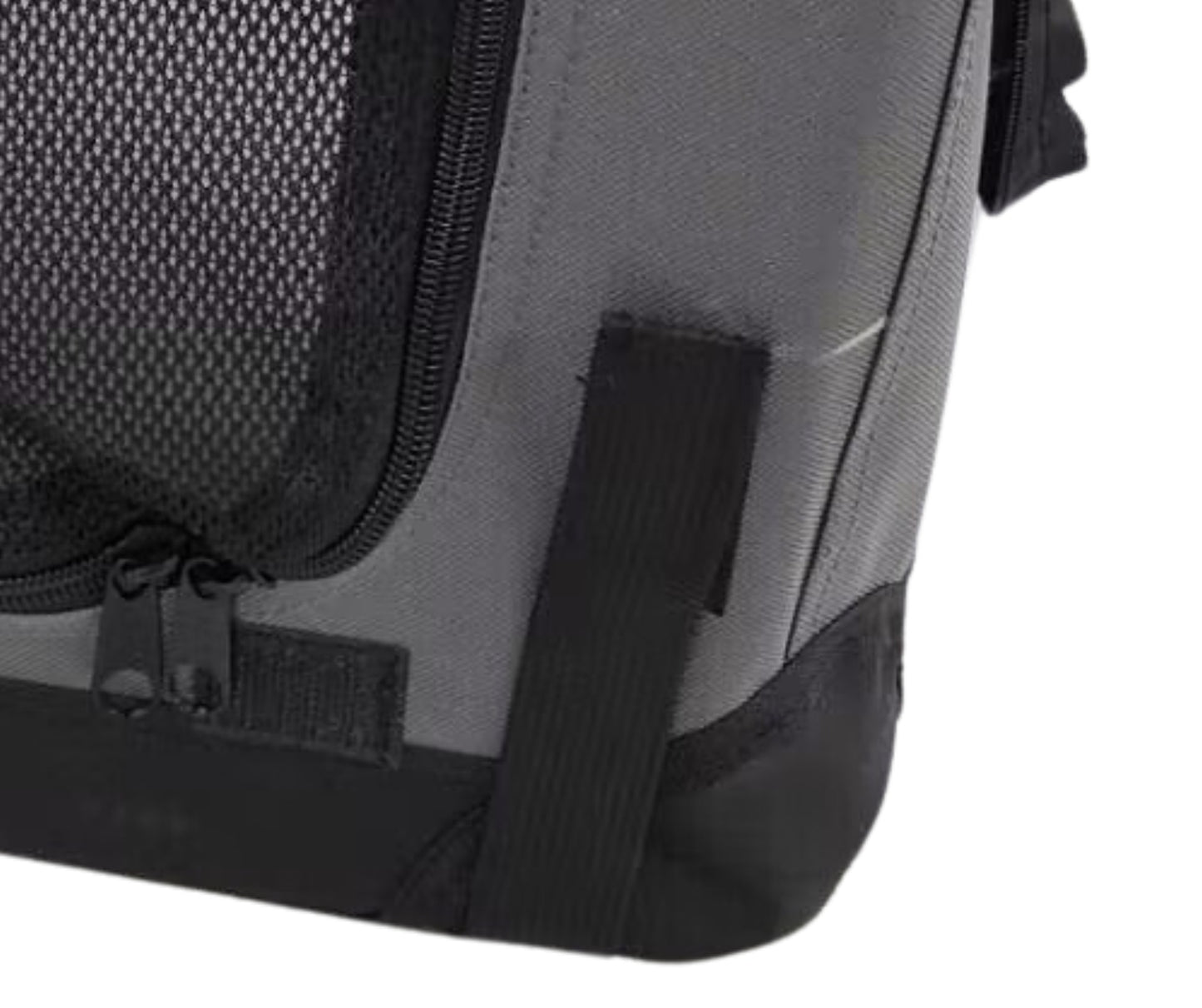 Close-up of the reinforced corner construction on the Ruff N Tuff canvas dog crate