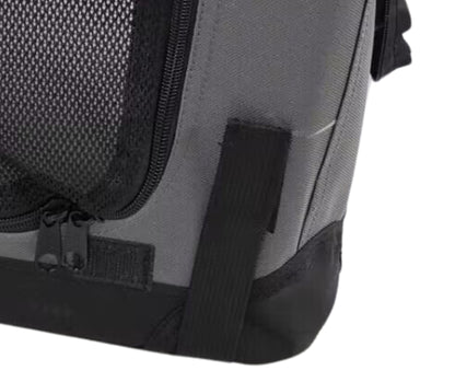 Close-up of the reinforced corner construction on the Ruff N Tuff canvas dog crate
