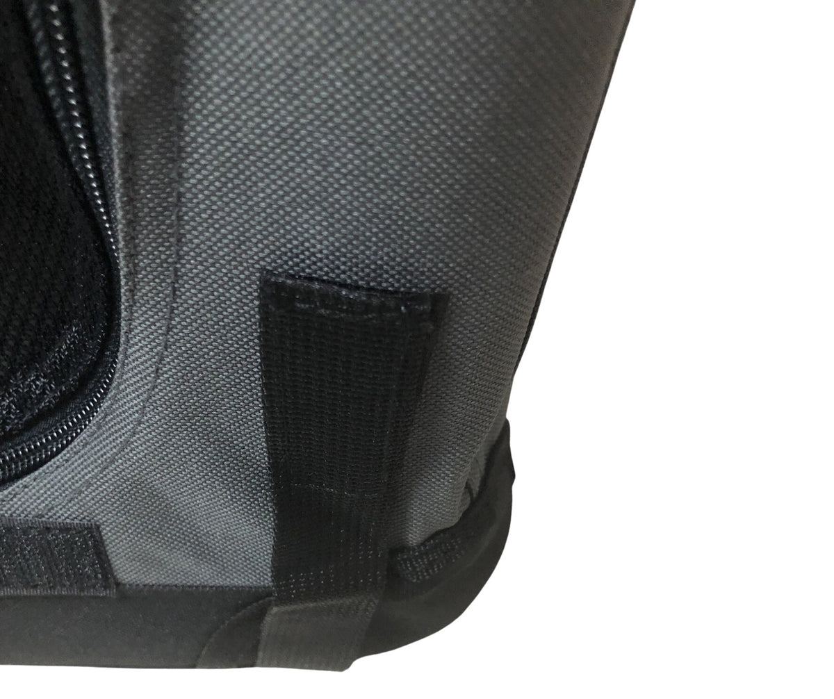 Close-up of the sturdy reinforced base corner on the Ruff N Tuff dog crate
