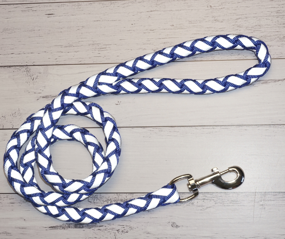 Premium Quality Braided Reflective Dog Lead - Large